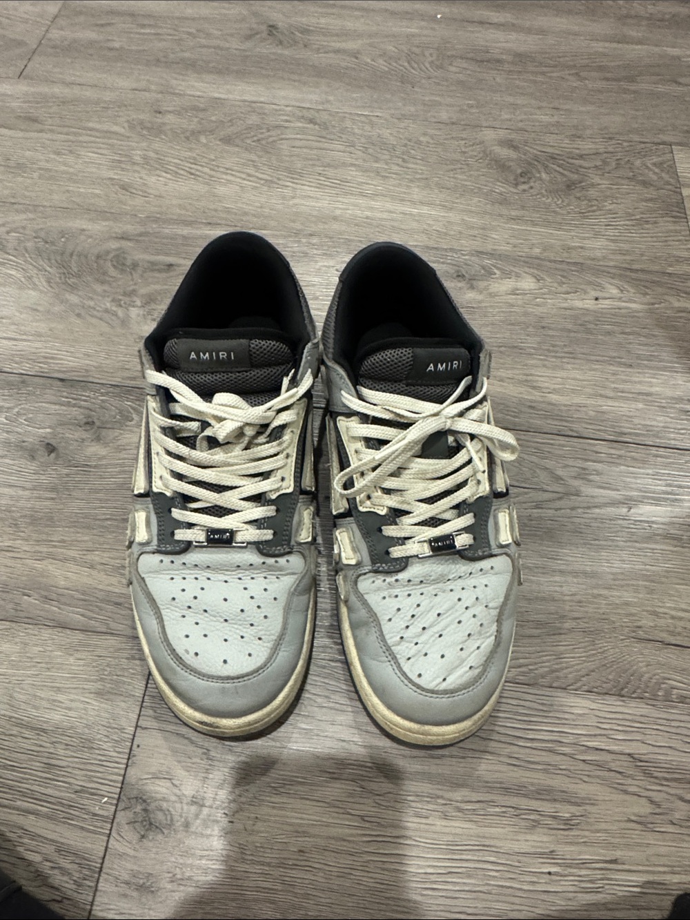 AMIRI Men’s Grey, Black and Cream Low-Top Sneakers